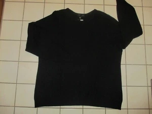 NWT CHARTER CLUB LUXURY Black 2 Ply CASHMERE Crew NECK Sweater 2X $139 - Picture 1 of 2