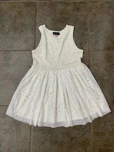 Andy & Evan Girls Size 6 Sleeveless Dress Heathered Gray/white Tulle Silver ๐ - Picture 1 of 9