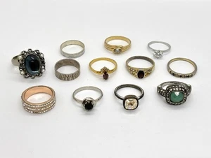 Job Lot Collection of 12x assorted Costume Jewellery Rings - Picture 1 of 7