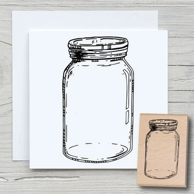 Stempel Einmachglas - Motivstempel Holzstempel Scrapbooking Karten Handmade DIY - Bild 1 von 4
