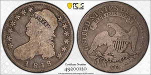 1818/7 VG Detail Büste Half Dollar, Small 8, PCGS 49200120 - Bild 1 von 7