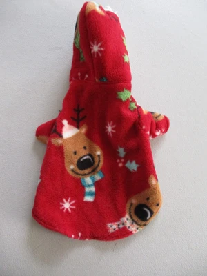 XS fleece dog coat Christmas handmade - Image 1 of 2