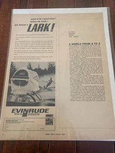 Pubblicità tema sci nautico motore fuoribordo Evinrude Lark 1967 vintage - Foto 1 di 1