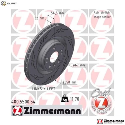 2x BRAKE DISC 400.5500.54 FOR MERCEDES-BENZ M276.821/825 3.0L M 276.955 3.5L GLE - Image 1 of 4