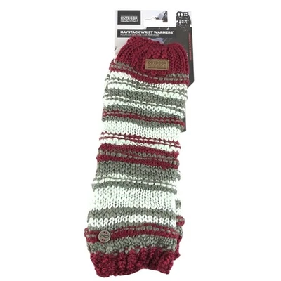 Calentadores de muñeca Outdoor Research Haystack forrados de lana a rayas rojo blanco gris S/M Foto 1 de 4
