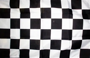 HUGE FLAG 8X5 FEET BLACK & AND WHITE CHECKERED CHEQUERED MOTOR SPORT RACING - Picture 1 of 1