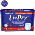 LivDry Adult XXL Overnight Incontinence Underwear for Men & Women 12 Pack Soft