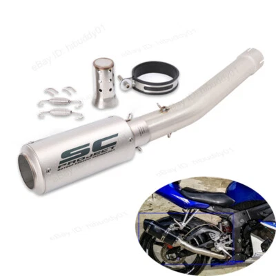 YZF R6 1998-2005 para Yamaha silenciador puntas de escape tubo medio deslizable 51 mm 2" escape Foto 1 de 4