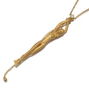 Auth Carrera y Carrera Necklace Silence Goddess Diamond 18K 750 Yellow Gold - Picture 1 of 5