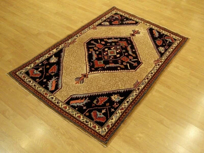 3.3 x 5 Handmade High Quality Veggie Dyes Hand Spun Fine Wool Afghan Serab Rug - Image 1 of 4