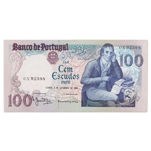 Portugal billet 100 escudos 1980 Manuel Maria Barbosa du Bocage NEUF UNC P.178a - Picture 1 of 2