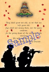 Regimentsmohn A4 Fotodruck. Royal Artillery RA. - Bild 1 von 6