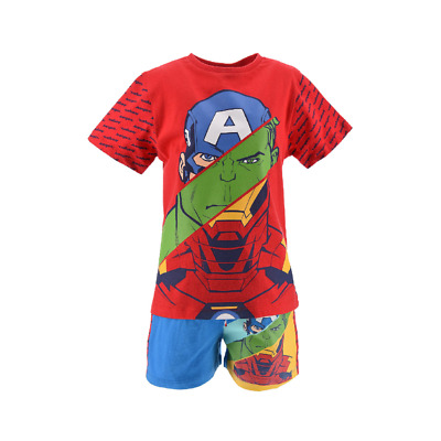 Completo Estivo Avengers Marvel Short + T-shirt Bambino 4/10 Anni - Ev1061rosso • 14.20€