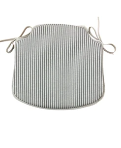 Grey Stripe Small Spindle Back Tie-On Seat Pad. Garden/Kitchen/Dining - Picture 1 of 5