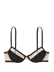 Sujetador Demi de malla sin forrar lencería de lujo Victoria Secret negro nuevo con etiquetas 34C - Imagen 1 de 5