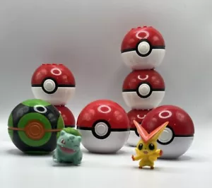 5 Mega Construx und 2018 & 2015 Clip N' Go Pokemon Poke Bälle Menge 8 mit 2 Figuren - Bild 1 von 7