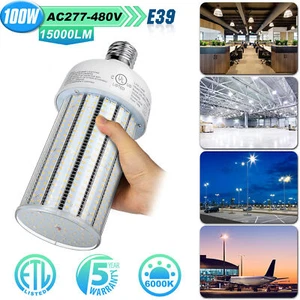 100W LED Corn Light Bulbs Garage Garden Street Area Lighting E39 Mogul Base 480V - Picture 1 of 10