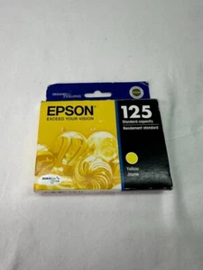 🦄Epson 125 Yellow T125420 Standard Capacity Durabrite Ink Cartridge Genuine🚀 - Picture 1 of 4