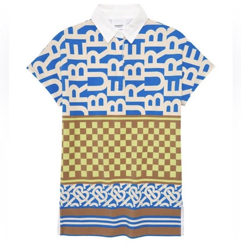 Polo Burberry bambina stampa logo Margo nuova con etichetta taglia 4