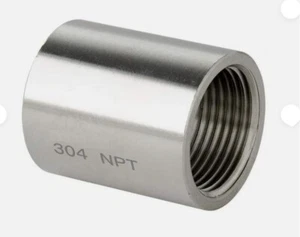1-1/2" NPT Female Threaded Full Coupling 304 Stainless Steel Coupler 150 Fitting - Picture 1 of 8