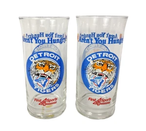 2 Gafas de Vidrio Burger King De Colección Tigres de Detroit MLB Azulejos Primeros 4 Deportes - Imagen 1 de 5