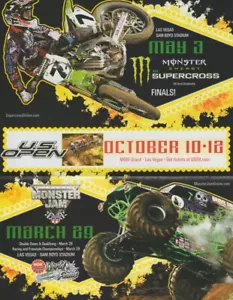 2008 Bubba Stewart + "Grave Digger" Motocross Monster Truck Vegas Gr/S Handzettel - Bild 1 von 4