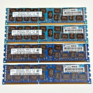 4 X 16GB (64GB) SK Hynix 2RX4 PC3L-10600R-9-12-E2 HP Certified Server RAM - Picture 1 of 7