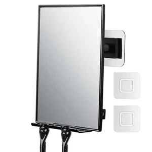 Shower Mirror for Shaving with 2 Replaceable Adhesive - Two Razor Holder, - Picture 1 of 7