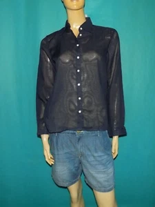 Cacharel Shirt Blue 55%Linen 45%Cotton Size: 40 Very Good Condition - Imagen 1 de 4