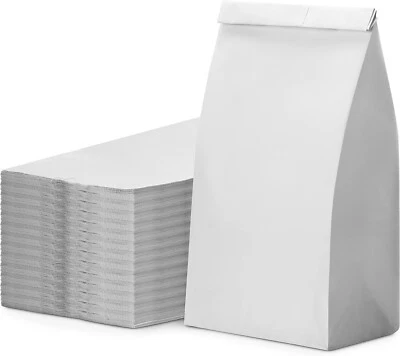 Bolsas de papel para comestibles de 16 lb disponibles en blanco y marrón Foto 1 de 2