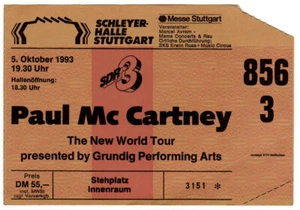 PAUL McCARTNEY - 1993 - Ticket - Eintrittskarte - The New World - Stuttgart - Picture 1 of 1