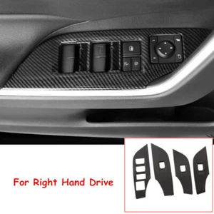 Carbon Fiber 4X Window Lift Switch Panel Cover Trim For Toyota RAV4 2019-2024 - Picture 1 of 6