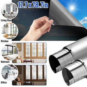One-Way Mirror Window Film Privacy Tint Sun UV Reflective Heat Control Home Use - Picture 1 of 8