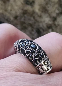 John Hardy Black Sapphire Ring Size 6.5 So Pretty! Sterling Silver - Picture 1 of 8