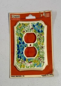 *NEU* Vintage Edmar Creations Double Outlet Cover Flower Field 1982 - Bild 1 von 1