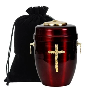 Unique Adult Cremation Urn for Ashes Catholic Metal Funeral Memorial Ashes Urn - Picture 1 of 7