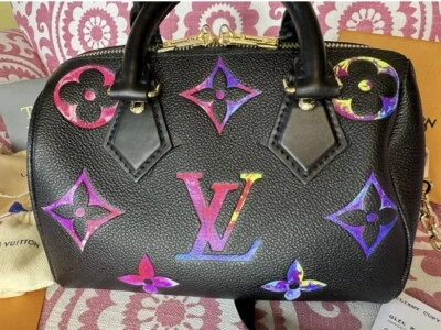 Louis Vuitton Speedy 20 Bandouliere Black Tie Dye Monogram Embossed - Image 1 of 4