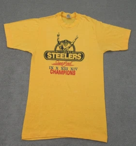 Vintage Pittsburg Steelers Shirt Mens S IX X XIII Champs Single Stitch 80s NFL - Picture 1 of 15