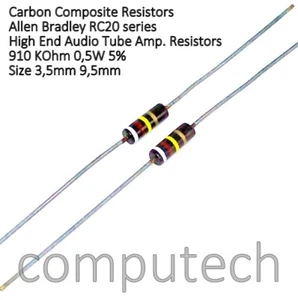 1 pezzo 910 KOhm 0,5W 5% Resistenze impasto di carbone Allen-Bradley 910K 1/2W - Imagen 1 de 1