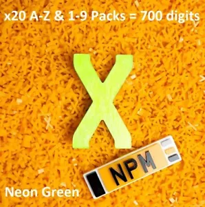 4D NEON Green Rounded for gel SIGN Name Number Plate Making Digits 20 pack x700 - Picture 1 of 3