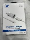 Just Wireless 17watt 3.4Amps Car Charger With 6ft Lightning Cable- White