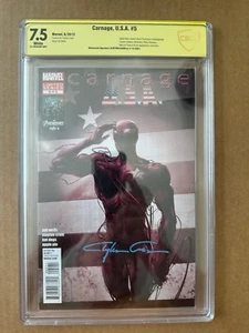Carnage USA 5 CBCS 7.5 Clayton Crain Signed KEY Iconic Cover 7/14/21 - Picture 1 of 2
