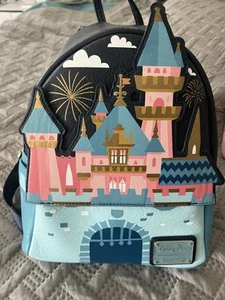 HTF Rare Loungefly Sleeping Beauty Castle Mini Backpack USED ONCE - Picture 1 of 7