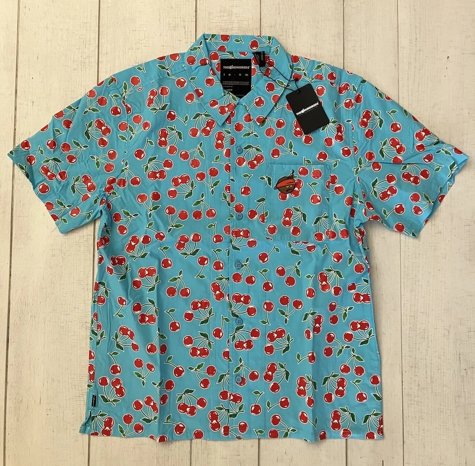 Camisa The Hundreds AOP Cherries Adam Bomb S/S Bolsillo Abotonado L Azul 2022 Foto 1 de 4