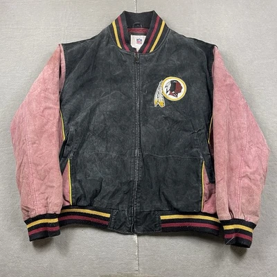 Chaqueta De Colección Washington Redskins Para Hombres XL Gamuza Cuero Cremallera Completa Bombardero Ver Foto 1 de 4