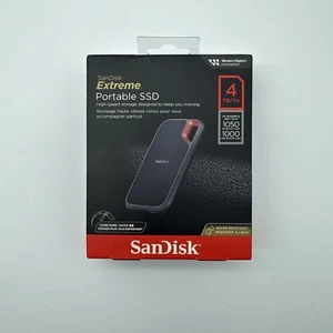 SanDisk Extreme V2 4TB USB-C Portable External SSD (SDSSDE61-4T00-G25) SEALED - Afbeelding 1 van 2