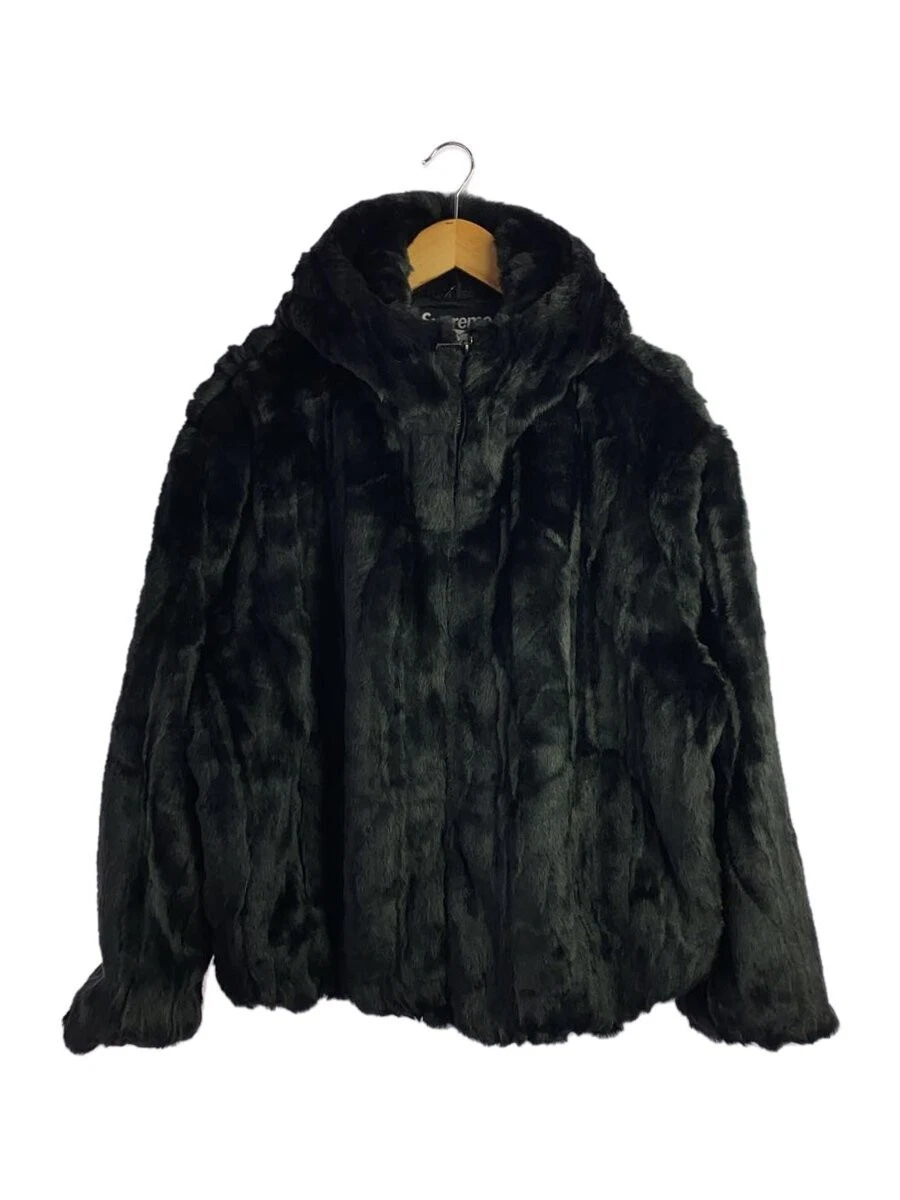 Supreme Black Coats, Faux Fur Outer Shell Jackets for Men for Sale