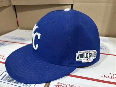 Kansas City Royals Hat Cap Mens Blue Fitted 7 1/4 New Era World Series 2014 - Image 1 of 4