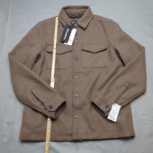 Threadbare Shacket Mens Medium Brown Button Snap Polyester Lined Jacket TK MAXX - Picture 1 of 13