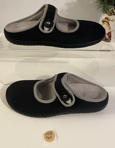 Neu Orthaheel (jetzt Vionic) schwarze Mary Jane-Pantoletten mit Wildlederfleecefutter Damengröße 8 - Bild 1 von 5